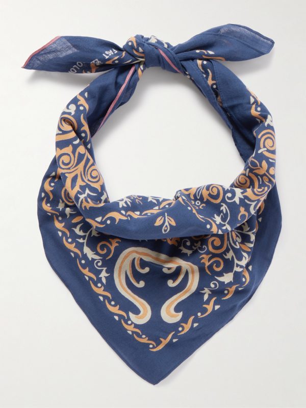 Antler Naja Printed Cotton-Voile Bandana - E1