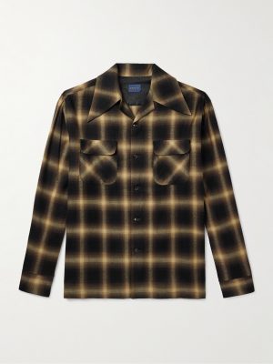 Kountry Camp-Collar Checked Cotton-Blend Flannel Shirt