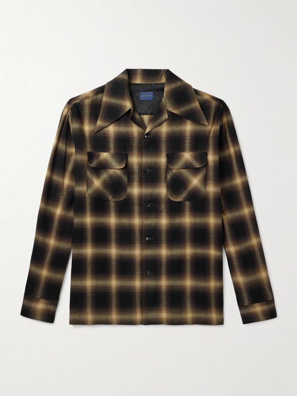 Kountry Camp-Collar Checked Cotton-Blend Flannel Shirt