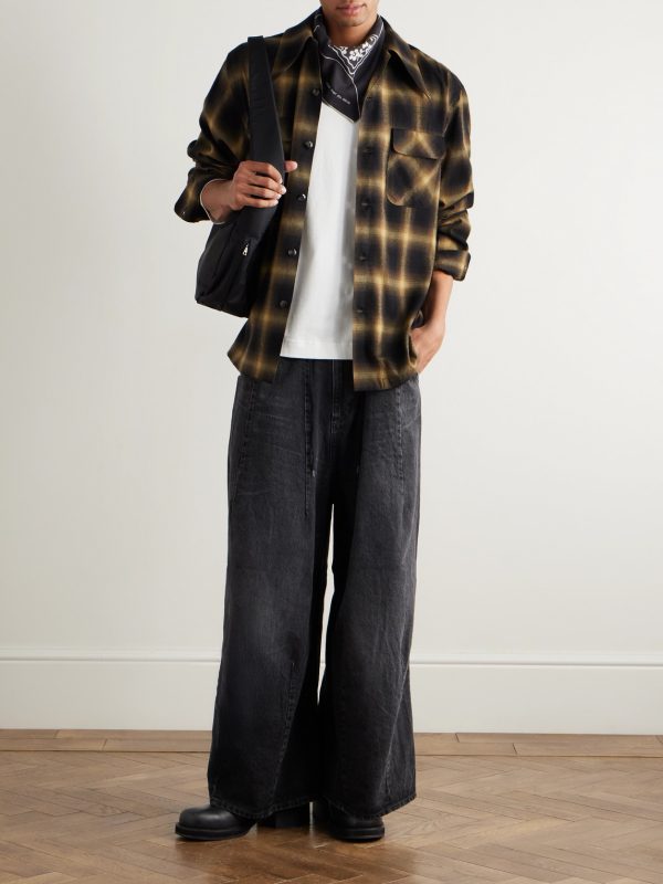 Kountry Camp-Collar Checked Cotton-Blend Flannel Shirt - OU