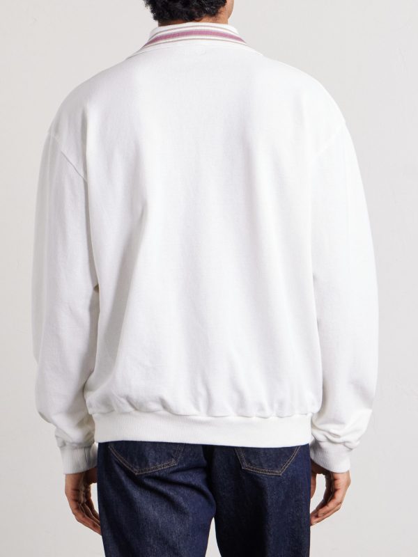 Box Striped Embroidered Cotton-Piqué Polo Shirt - BK