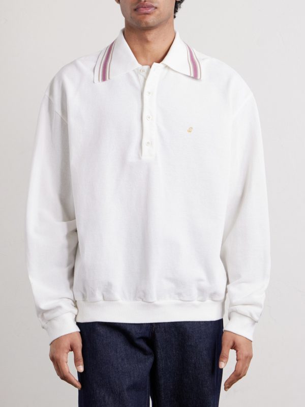 Box Striped Embroidered Cotton-Piqué Polo Shirt - FR