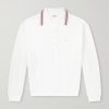 Box Striped Embroidered Cotton-Piqué Polo Shirt
