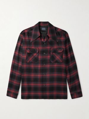 Camp-Collar Checked Cotton-Blend Flannel Shirt