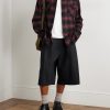 Camp-Collar Checked Cotton-Blend Flannel Shirt - OU Camp-Collar Checked Cotton-Blend Flannel Shirt - OU