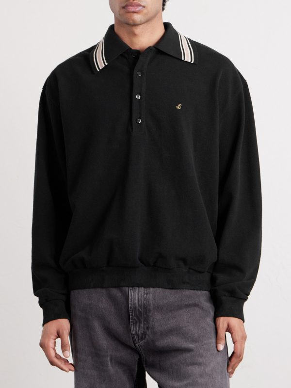 Box Striped Embroidered Cotton-Piqué Polo Shirt - FR Box Striped Embroidered Cotton-Piqué Polo Shirt - FR