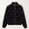 Striped Webbing-Trimmed Embroidered Cotton-Blend Corduroy Track Jacket Striped Webbing-Trimmed Embroidered Cotton-Blend Corduroy Track Jacket