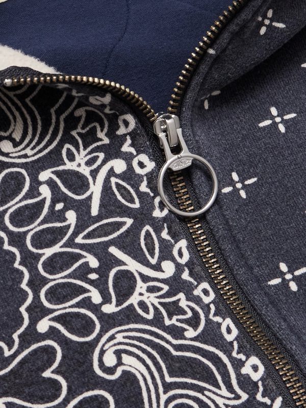Panelled Bandana-Print Cotton-Jersey and Quilted Shell Hoodie - CU Panelled Bandana-Print Cotton-Jersey and Quilted Shell Hoodie - CU