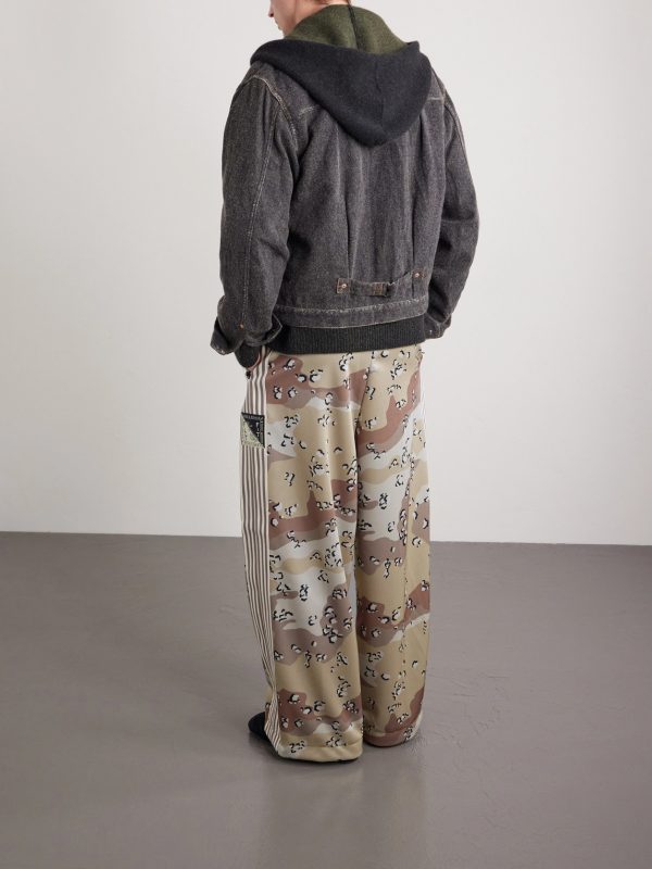 Straight-Leg Pleated Printed Tech-Jersey Track Pants - BK Straight-Leg Pleated Printed Tech-Jersey Track Pants - BK