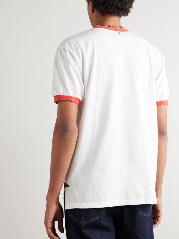 Pennant Ringer Logo-Appliquéd Cotton-Jersey T-Shirt - BK Pennant Ringer Logo-Appliquéd Cotton-Jersey T-Shirt - BK