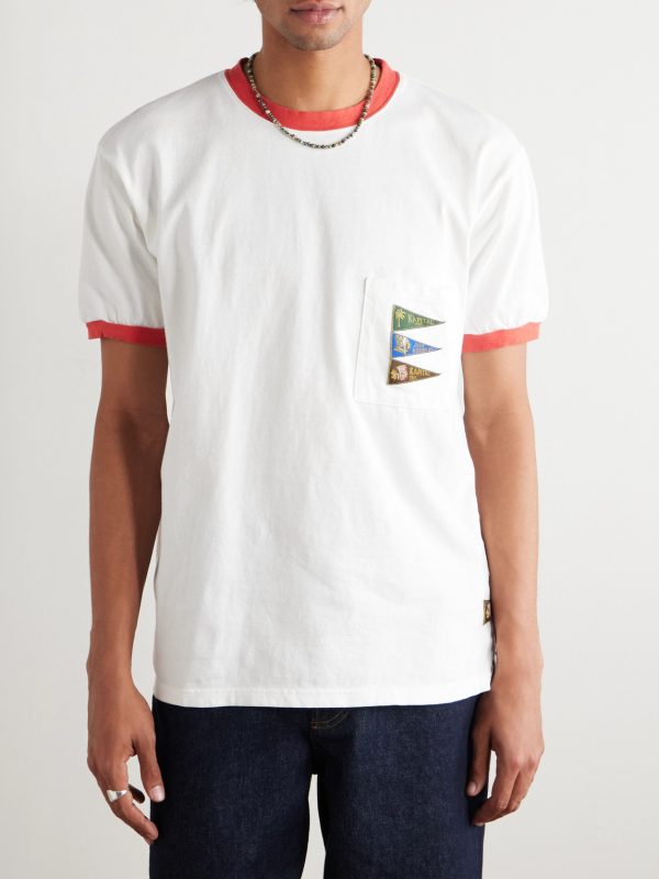 Pennant Ringer Logo-Appliquéd Cotton-Jersey T-Shirt - FR Pennant Ringer Logo-Appliquéd Cotton-Jersey T-Shirt - FR