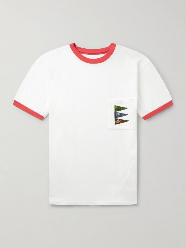 Pennant Ringer Logo-Appliquéd Cotton-Jersey T-Shirt Pennant Ringer Logo-Appliquéd Cotton-Jersey T-Shirt