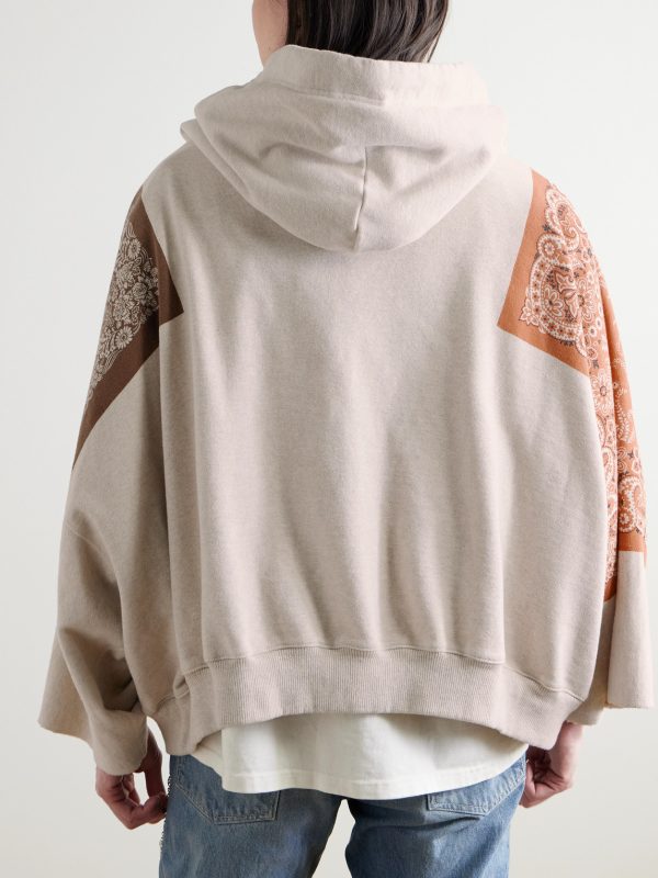 Bandana-Print Cotton-Jersey Hoodie - BK