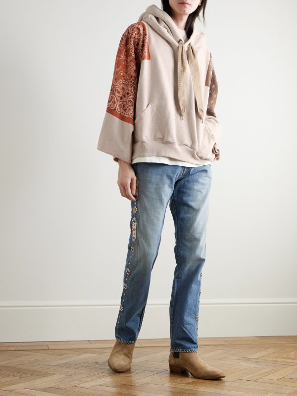 Bandana-Print Cotton-Jersey Hoodie - OU