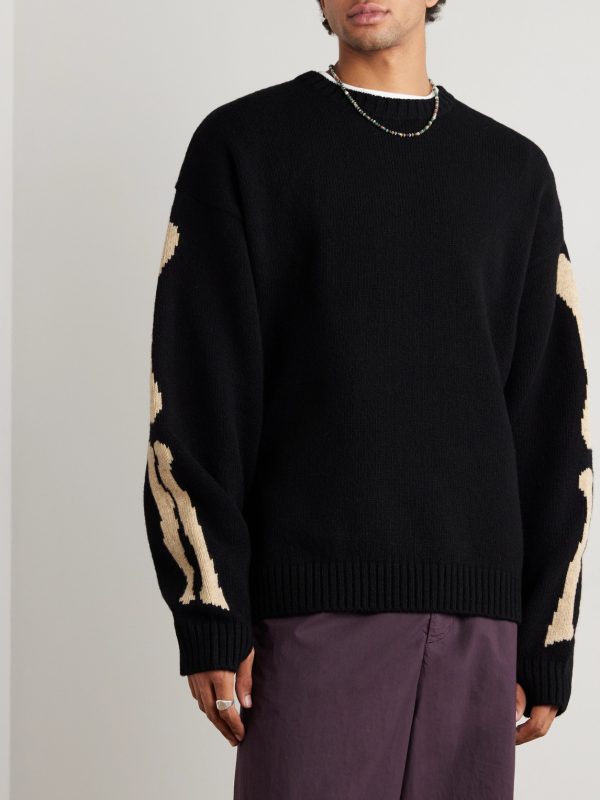 Oversized Intarsia Wool Sweater - FR Oversized Intarsia Wool Sweater - FR