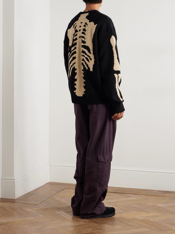 Oversized Intarsia Wool Sweater - OU Oversized Intarsia Wool Sweater - OU
