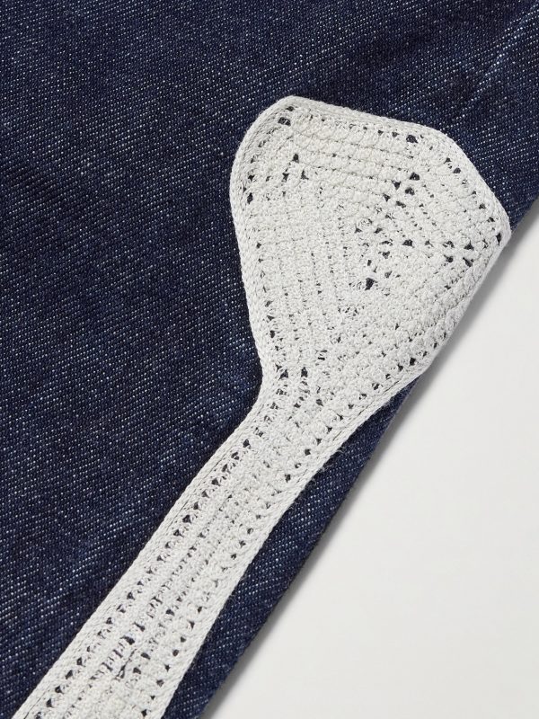 Okagilly Slim-Fit Crochet-Trimmed Jeans - E1
