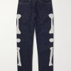 Okagilly Slim-Fit Crochet-Trimmed Jeans