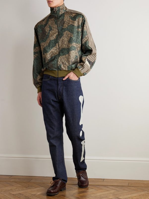Okagilly Slim-Fit Crochet-Trimmed Jeans - OU