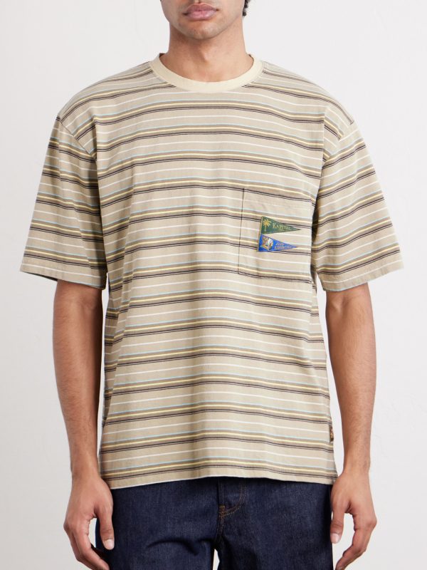 Logo-Appliquéd Striped Cotton-Jersey T-Shirt - FR