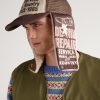 Denim Repair Service Fleece-Trimmed Printed Canvas and Mesh Trucker Cap - OU Denim Repair Service Fleece-Trimmed Printed Canvas and Mesh Trucker Cap - OU