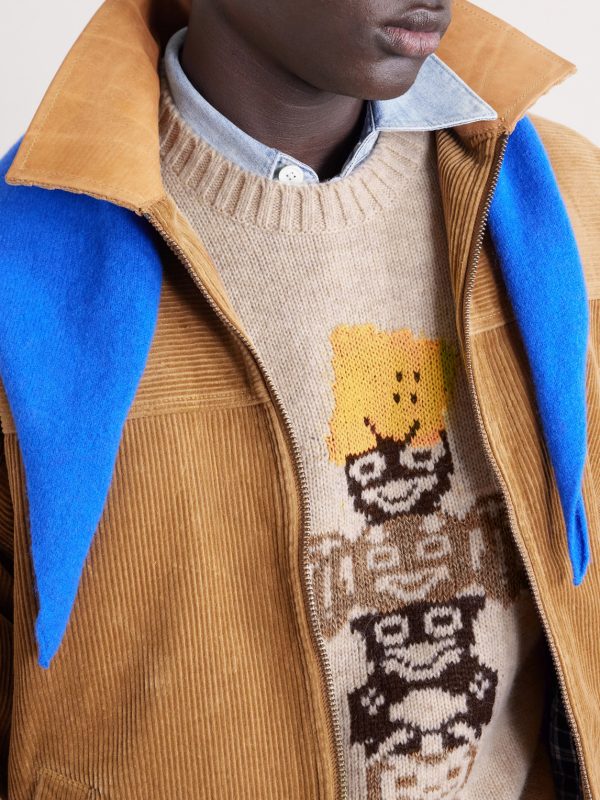 Peckish Totem Pole Intarsia Wool-Blend Sweater - CU Peckish Totem Pole Intarsia Wool-Blend Sweater - CU