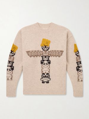 Peckish Totem Pole Intarsia Wool-Blend Sweater Peckish Totem Pole Intarsia Wool-Blend Sweater