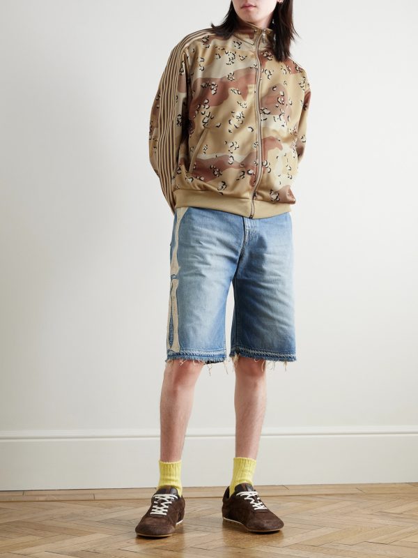 Striped Webbing-Trimmed Printed Jersey Track Jacket - OU Striped Webbing-Trimmed Printed Jersey Track Jacket - OU
