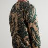 Damask Printed Fleece Jacket - BK