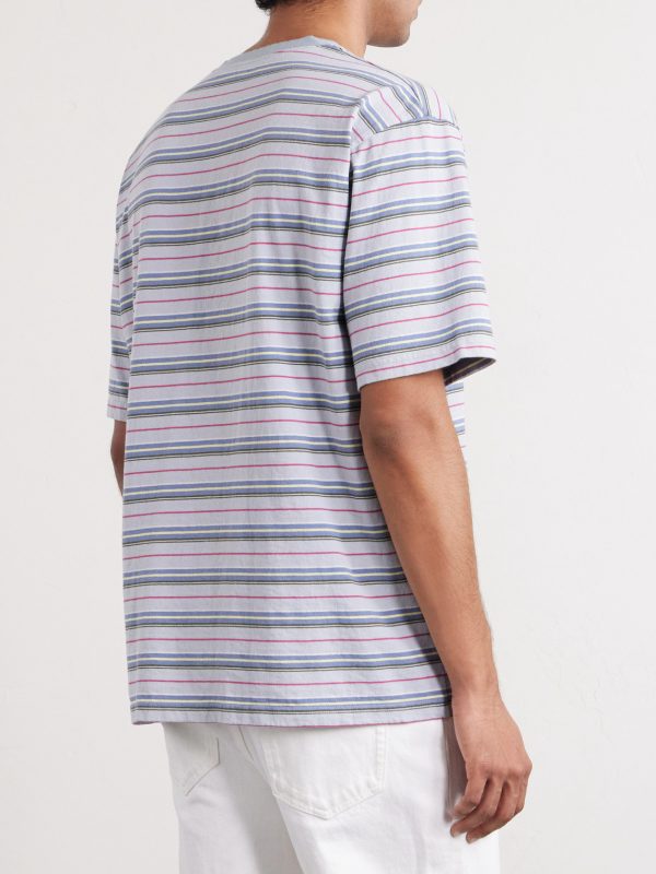 Logo-Appliquéd Striped Cotton-Jersey T-Shirt - BK Logo-Appliquéd Striped Cotton-Jersey T-Shirt - BK