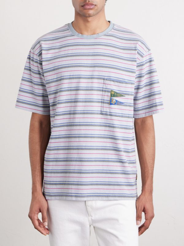 Logo-Appliquéd Striped Cotton-Jersey T-Shirt - FR Logo-Appliquéd Striped Cotton-Jersey T-Shirt - FR