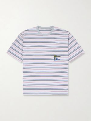 Logo-Appliquéd Striped Cotton-Jersey T-Shirt Logo-Appliquéd Striped Cotton-Jersey T-Shirt