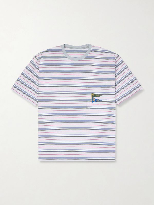 Logo-Appliquéd Striped Cotton-Jersey T-Shirt Logo-Appliquéd Striped Cotton-Jersey T-Shirt