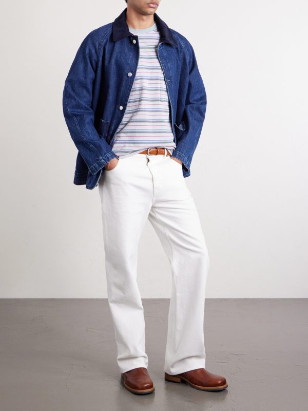 Logo-Appliquéd Striped Cotton-Jersey T-Shirt - OU Logo-Appliquéd Striped Cotton-Jersey T-Shirt - OU
