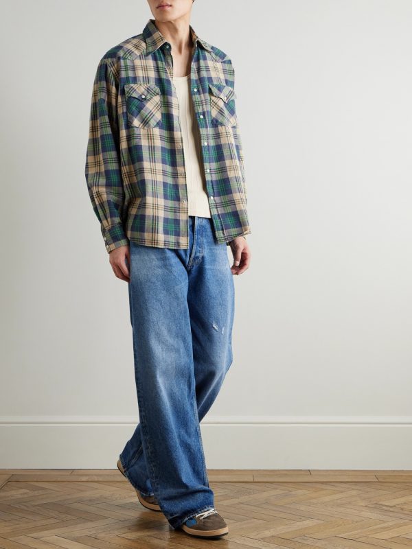 Columbia Checked Cotton-Flannel Western Shirt - OU Columbia Checked Cotton-Flannel Western Shirt - OU