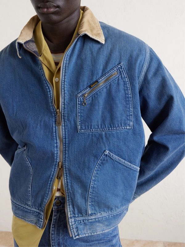Virgin Mary Reversible Corduroy-Trimmed Denim Jacket - CU Virgin Mary Reversible Corduroy-Trimmed Denim Jacket - CU