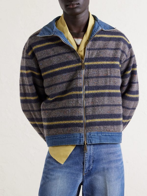 Virgin Mary Reversible Corduroy-Trimmed Denim Jacket - E1 Virgin Mary Reversible Corduroy-Trimmed Denim Jacket - E1