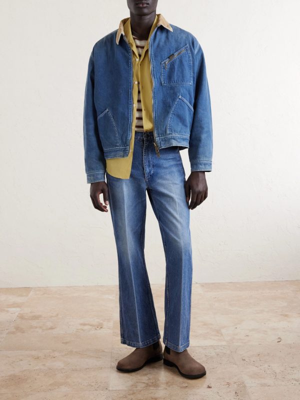 Virgin Mary Reversible Corduroy-Trimmed Denim Jacket - OU Virgin Mary Reversible Corduroy-Trimmed Denim Jacket - OU