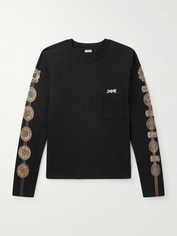 Dense Appliquéd Printed Cotton-Jersey T-Shirt Dense Appliquéd Printed Cotton-Jersey T-Shirt