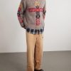 Peckish Totem Pole Intarsia Wool Sweater - OU Peckish Totem Pole Intarsia Wool Sweater - OU
