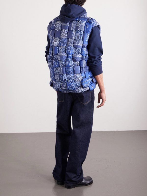 Quilted Patchwork Bandana-Print Shell Gilet - BK