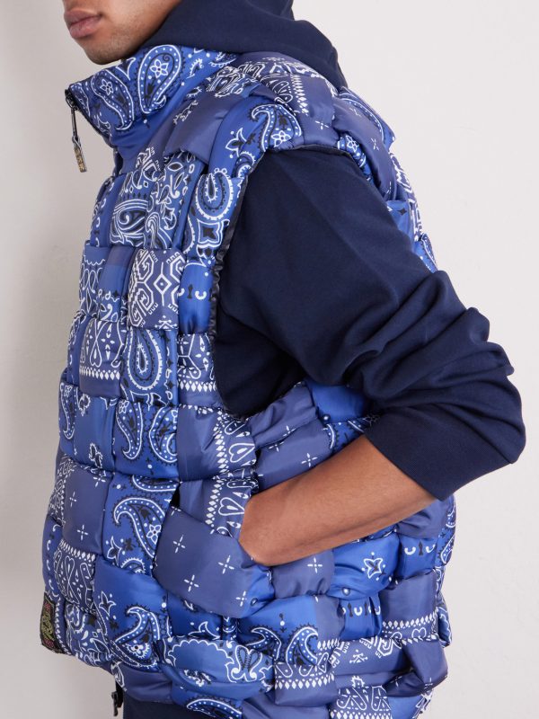 Quilted Patchwork Bandana-Print Shell Gilet - CU