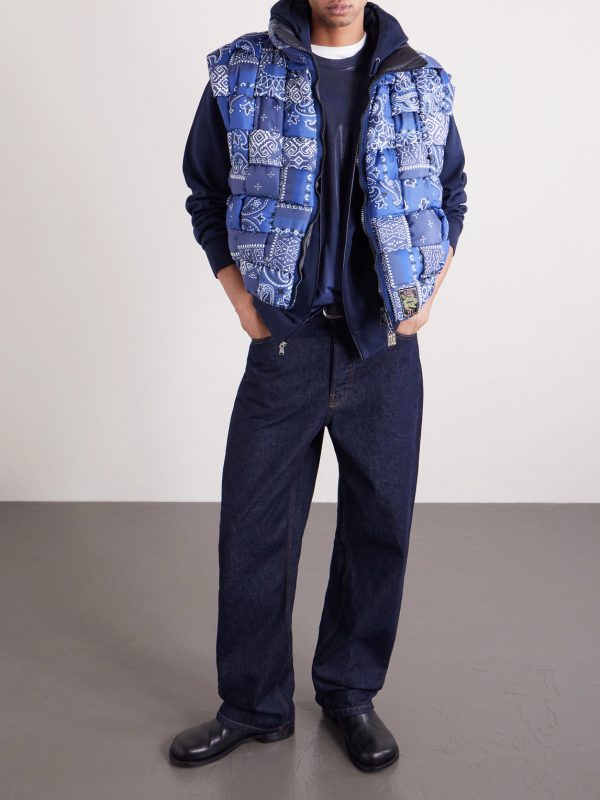 Quilted Patchwork Bandana-Print Shell Gilet - OU
