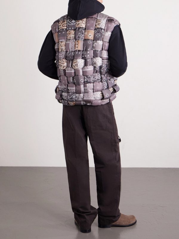 Quilted Patchwork Bandana-Print Shell Gilet - BK Quilted Patchwork Bandana-Print Shell Gilet - BK