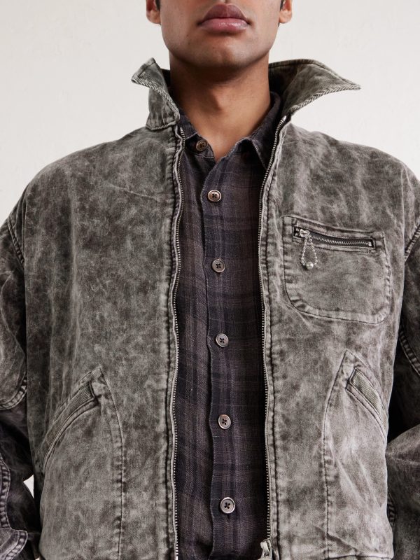 Hunter Drizzle Cotton-Velvet Blouson Jacket - E1