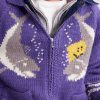 Intarsia Wool Zip-Up Cardigan - CU Intarsia Wool Zip-Up Cardigan - CU