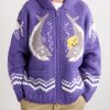 Intarsia Wool Zip-Up Cardigan - FR Intarsia Wool Zip-Up Cardigan - FR