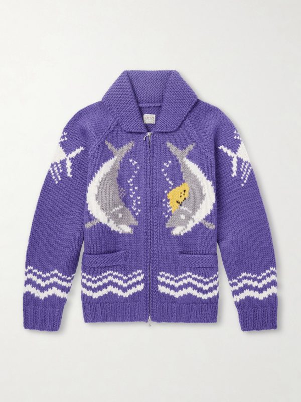 Intarsia Wool Zip-Up Cardigan Intarsia Wool Zip-Up Cardigan