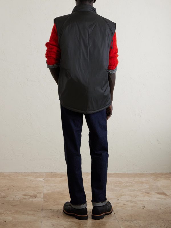 Zepher Suede-Trimmed Shell Gilet - BK Zepher Suede-Trimmed Shell Gilet - BK
