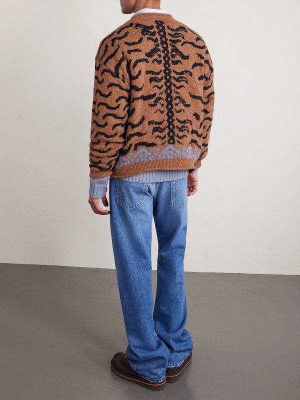 Nepal Tiger Intarsia Wool-Blend Sweater - BK Nepal Tiger Intarsia Wool-Blend Sweater - BK